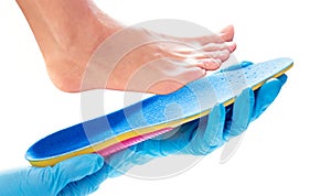 Orthopedic insole in the hands