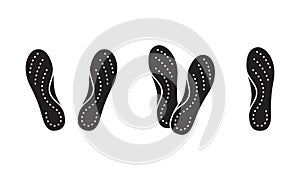 Orthopedic insoles, silhouette icons set