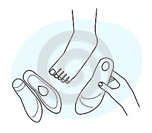 Orthopedic insoles vector illustartion