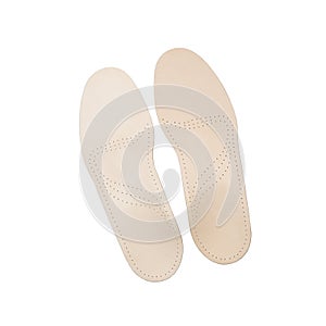 Orthopedic insoles on white background