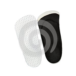 Orthopedic insoles on white background