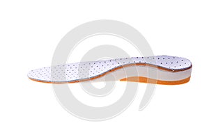 Orthopedic insoles on white background