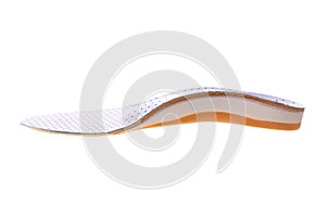 Orthopedic insoles on white background