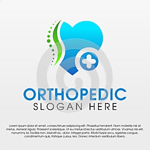 Orthopedic Logo Design Template. Backbone Care Logo Design Template. Vector illustration