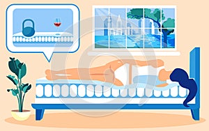 Orthopedic Mattress Flat Infomercial Illustration