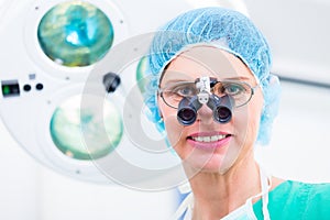 Orthopedic surgeon with special glasses