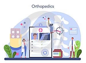 Orthopedics doctor. Idea of joint and bone treatment.