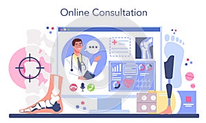 Orthopedics doctor online service or platform. Idea of joint