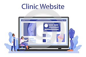 Orthopedics doctor web banner or landing page. Idea of joint