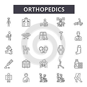 Orthopedics line icons, signs, vector set, linear concept, outline illustration