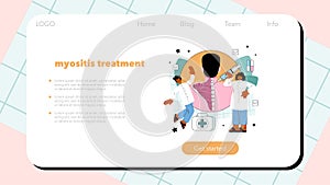 Orthopedist web banner or landing page. Idea of human skeletal photo