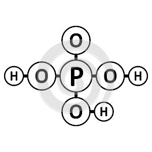 Orthophosphoric acid molecule icon