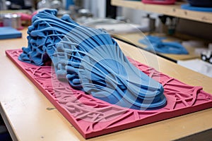 orthotic insoles freshly printed on a 3d printer bed