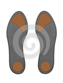 Orthotic insoles on a white background.Vector illustration.