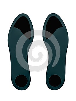 Orthotic insoles on a white background.Vector illustration.