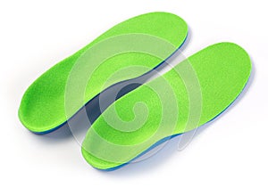 Orthotics insoles on a white background