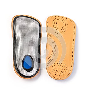 Orthotics insoles on a white background