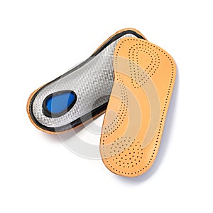 Orthotics insoles on a white background