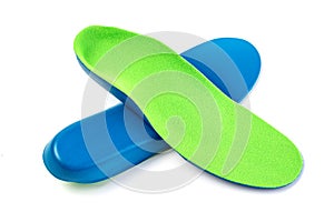Orthotics insoles on a white background