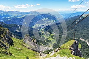 Ortisei Seceda cable car view