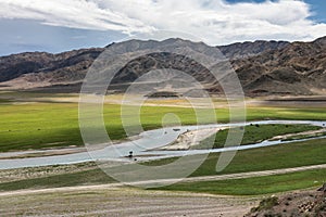 Orto Tokyo reservoir in summer Kyrgyzstan photo