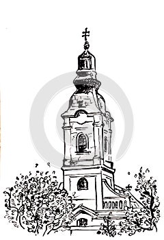Ortodox church tower photo