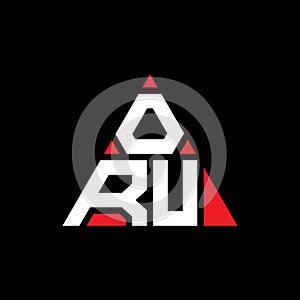 ORU triangle letter logo design with triangle shape. ORU triangle logo design monogram. ORU triangle vector logo template with red
