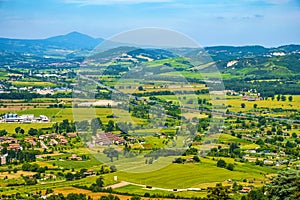 Orvieto, Italy - Panoramic view of Umbria region seen from historic old town of Orvieto