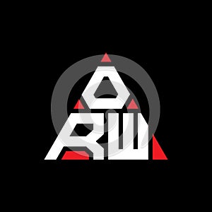 ORX triangle letter logo design with triangle shape. ORX triangle logo design monogram. ORX triangle vector logo template with red