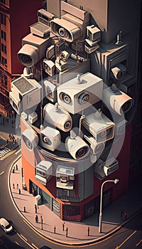 Orwellian Security: High-Tech Cameras and Robot Guards Protecting the City