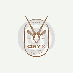 Oryx long horn logo design