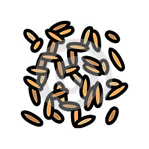 oryza grain food color icon vector illustration