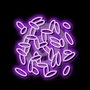oryza grain food neon glow icon illustration