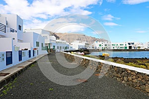 Orzola village with white houses in Lanzarote, Canary Islands, Spain