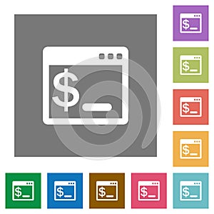OS command terminal square flat icons