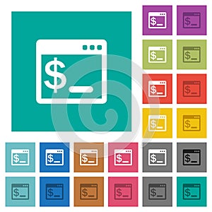 OS command terminal square flat multi colored icons