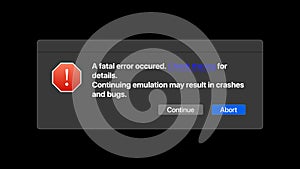 OS Error Window on Transparent Background. Warning Sign. Caution Icon