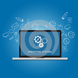 Os operating system software computer laptop screen gear icon concept