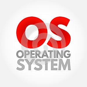 OS - Operating System is system software that manages computer hardware, software resources, and provides common services for