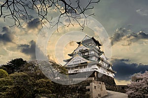 Osaka castle the ancient buildings and beautiful stand out among