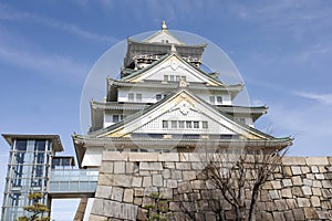 The osaka castle in the big castle and most famous in osaka japan