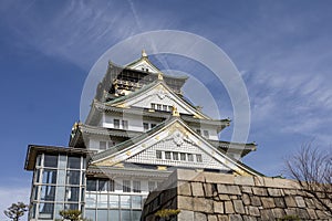 The osaka castle in the big castle and most famous in osaka japan