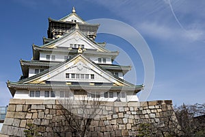 The osaka castle in the big castle and most famous in osaka japan