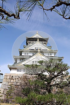 The osaka castle in the big castle and most famous in osaka japan