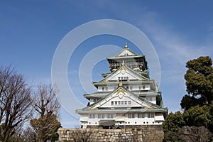 The osaka castle in the big castle and most famous in osaka japan