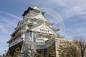 The osaka castle in the big castle and most famous in osaka japan