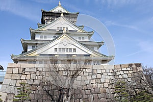 The osaka castle in the big castle and most famous in osaka japan