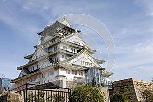 The osaka castle in the big castle and most famous in osaka japan