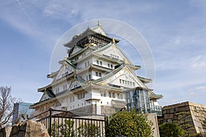 The osaka castle in the big castle and most famous in osaka japan