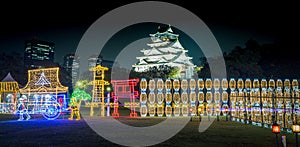 Osaka Castle night illumination the greatest light show in osaka